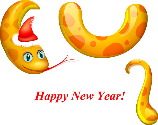 Веселые новогодние змеи (большие картинки png и jpg)