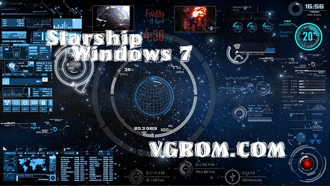 3D тема для Windows 7 - Starship Windows 7